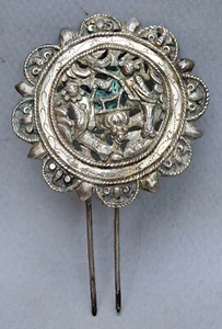EPINGLE A CHEVEUX CHINOISE EN ARGENT / SILVER CHINESE HAIR PIN QING DYNASTY XIX - Foto 1 di 3