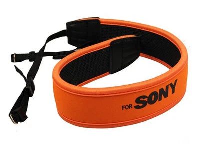Weight Reducing Neoprene Anti-Slip Shoulder Strap with Sony Logo Orange UK STOCK - Image 1 of 3