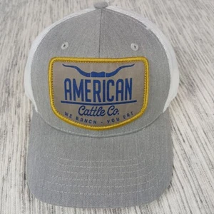 American Cattle Co Hat, Gray with Gray Patch Snap Back Mesh Western Wear - Picture 1 of 7
