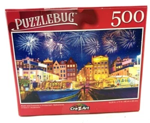 Puzzlebug 500 Piece Puzzle - Boats and Fireworks in Amsterdam 18.25 in X 11 in - Picture 1 of 5