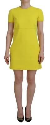 DSQUARED2 Vestido Amarillo Nylon Manga Corta Cuello Redondo Mini IT38/ US4/ XS - Imagen 1 de 4