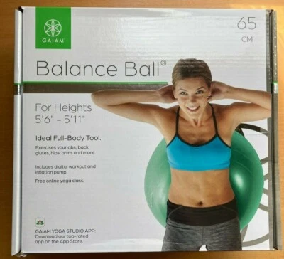 NUEVO Kit de pelota inflable Gaiam Balance ~ verde azulado medio ~ ¡Entrenamiento de fuerza corporal central! Foto 1 de 3