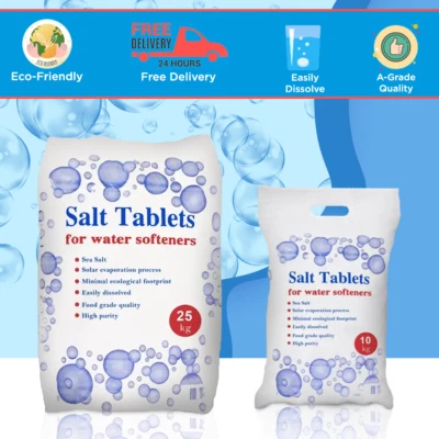 Water Softener Salt Tablets – 10kg / 25kg Bags | Food Grade | UK British Made - Image 1 of 2