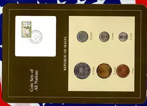 Coin Sets of All Nations Malta 1972-1986 UNC 25 cents 1975 1,2 cents 1982 - Picture 1 of 4