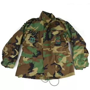 US Army Air Force Medium Short Camo Cold Weather Field Coat Hooded Air Patch - Bild 1 von 18