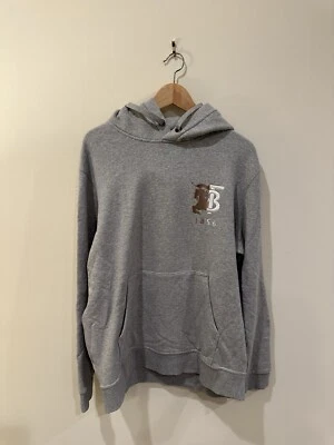 Sudadera con Capucha Burberry 1856 Logo Bordado Talla L Nueva Sin Etiquetas Gris Peso Pesado Foto 1 de 4
