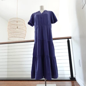 Cynthia Rowley Maxi Dress XL Dusty Purple Tiered Skirt Flowy Casual Boho - Picture 1 of 15
