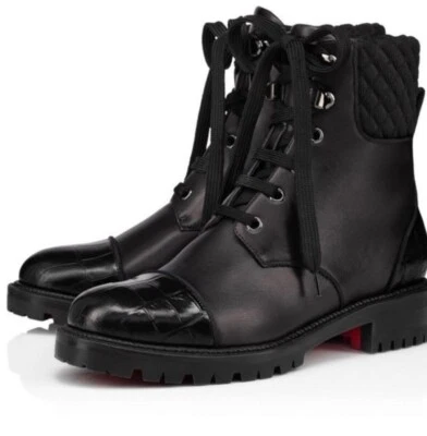 Christian Louboutin Mayr Bota de Combate Con Cordones Negra 40 EU 10 EE. UU. Nueva En Caja Nueva en Caja Foto 1 de 4