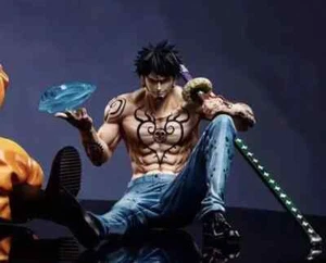 Anime One Piece Trafalgar D Water Law Bt Sitting Posture Pvc Figure With Box - Picture 1 of 13