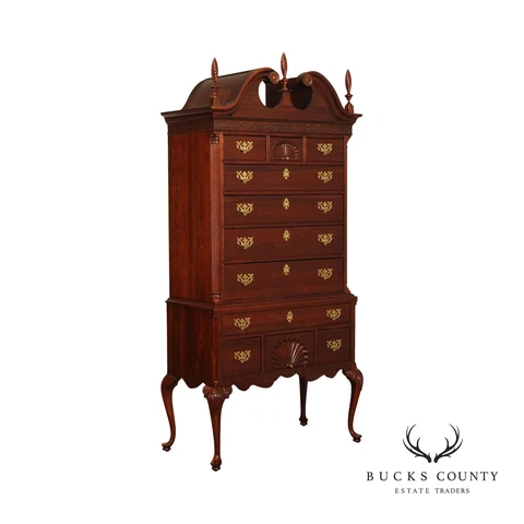 Knob Creek Queen Anne Style Carved Cherry Highboy Chest Cover