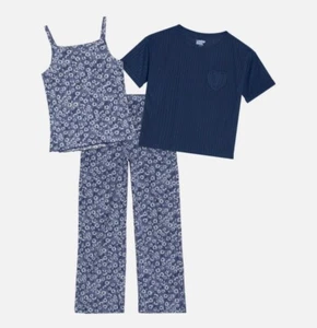 Lands' End 3 Pieces Girl's Pajama - Cami Tee Pants - Youth S (7-8) QUICK SHIP - Picture 1 of 3