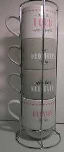 Blessed is she 4 Tassen Set mit Metallgestell - Bild 1 von 8