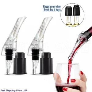 Dekanter Rotwein Belüfter mit Flaschenstopfen Ausgießer Belüftungsstopfen / 2er Pack - Bild 1 von 6