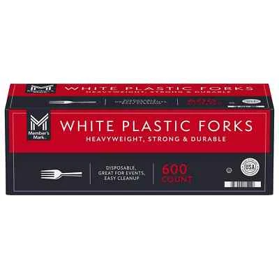Member's Mark White Plastic Forks, Heavyweight (600 ct.) free shipping - Image 1 of 4