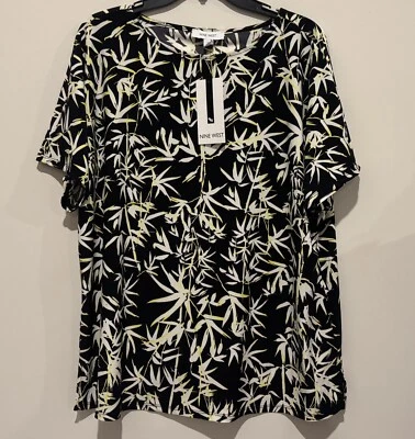 NWT Nine West  Women's  Black Multicolor Top Blouse Tunic Plus Size 3X - Image 1 of 3