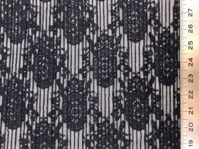 ¡¡¡Encaje MICROPLISADO azul marino!!! ¡Impresionante y dramático! Foto 1 de 2