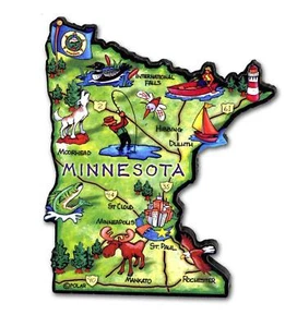 Minnesota Das Land der Seen State Artwood Jumbo Kühlschrankmagnet - Bild 1 von 1