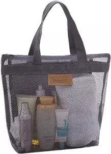 Mesh Shower Caddy Quick Dry Tote Bag Portable Lightweight Hanging Toiletry & Bat - Picture 1 of 12