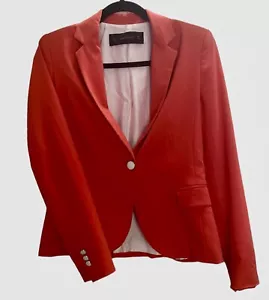 NWOT Zara Fully Tailored Blazer Notched Collar Single Button Closure Red Size S - Picture 1 of 8