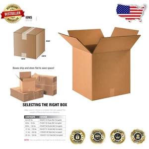 Kraft Heavy-Duty Double Wall Boxes: 15 Count for Safe Packing & Shipping - Picture 1 of 7