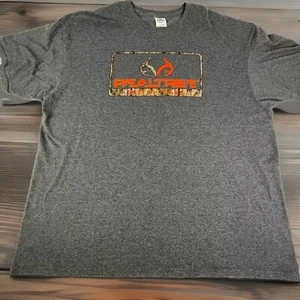 Camiseta de cuello redondo Real Tree 2XL gris suave con logotipo gráfico naranja para hombre - Imagen 1 de 6