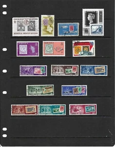 BRIEFMARKEN AUF BRIEFMARKEN . MONGOLEI,- KOLUMBIEN.- NICARAGUA.- DOMINICA.- TOGO {15}  - Bild 1 von 1
