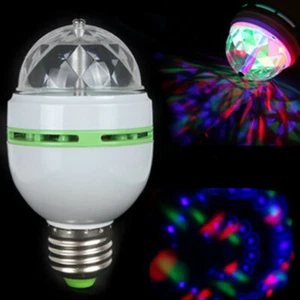 E27 3W Colorful Auto Rotate RGB LED Bulb Stage Light Party Disco 85-265V 2pcs - Picture 1 of 12