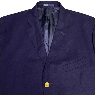 Abrigo Deportivo Blazer Polo by Ralph Lauren 44L Corneliani 3 Botones Azul Marino Preppy Italia Foto 1 de 4