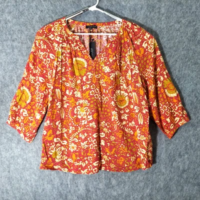 Túnica Rachel Zoe Plus 2X Manga Corta Floral Casa Boho Retro Mod Femenina Foto 1 de 4