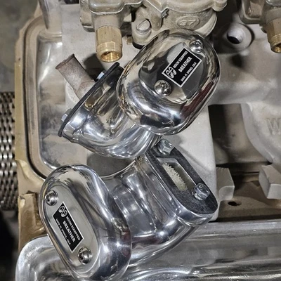 Pair MOON BREATHERS Valve Cover Crankcase vtg Hot Rod Drag Racing Gasser mooneye - Image 1 of 3