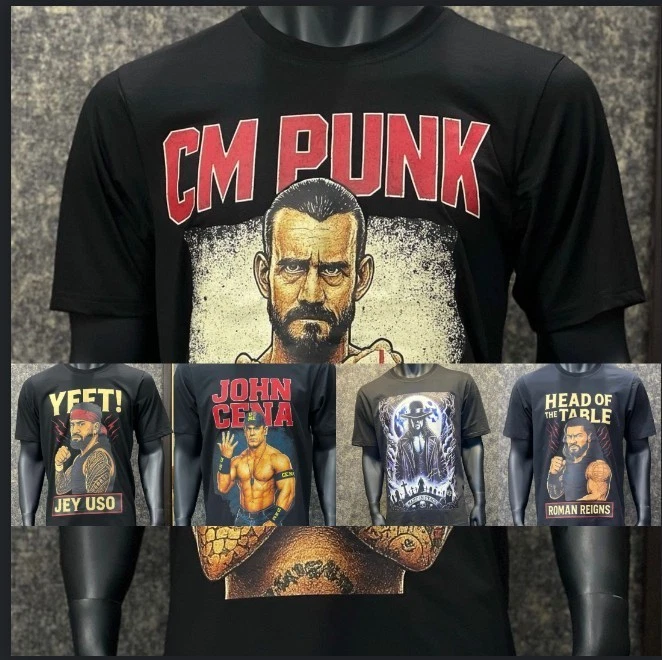 WWE Undertaker Vintage Style Rest In Peace - CM Punk - John Cena Cotton T-Shirt - Image 1 of 4