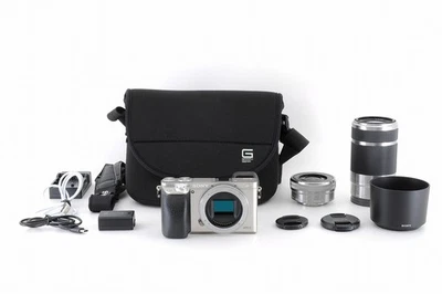 Sony a6000 ILCE-6000Y w/ SELP1650 SEL55210 22,521shots -Near Mint- 35 Languages - Image 1 of 4