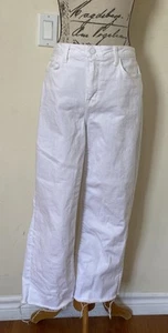 L' Agence Wanda Cropped Wide Leg Jeans Womens White Stretch USA Size 31 - Picture 1 of 9