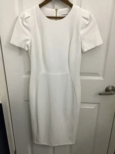 Calvin Klein Damen Kleid weiß kurzarm gefüttert Etuikleid Karriere 2 - Bild 1 von 6