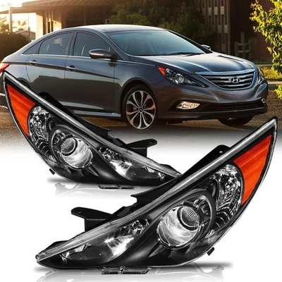 Faros proyectores nuevos para Hyundai Sonata 2011 2012 2013 2014 carcasa negra Foto 1 de 4