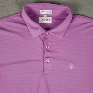 Peter Millar Poloshirt Herren Large Rosa Streifen Sommer Komfort Golf Kurzarm - Bild 1 von 6