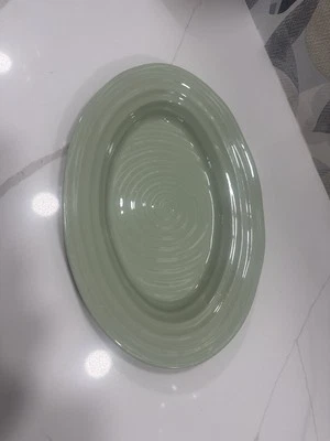 Plato pequeño ovalado Portmeirion Sophie Conran Sage, 12,5" x 8,5", porcelana fina Foto 1 de 3