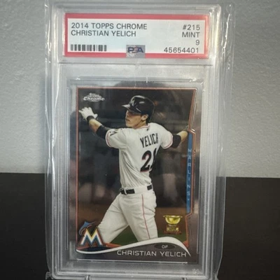 2014 Topps Chrome - Christian Yelich #215 Rookie Cup PSA 9 - Image 1 of 2