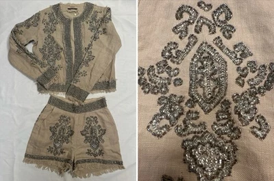 TWINSET Milano Limited Edition Jacket and Shorts handmade embroidered Jeweled - Image 1 of 4
