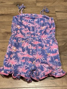 Vineyard Vines Girls Flamingo Print Sleeveless Romper Size  XS 5/6 Years ~ EUC - Picture 1 of 6