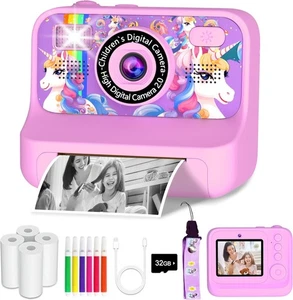 Kids Camera, Upgrade Kids Camera Instant Print, Front Rear Dual Selfie Digital C - Picture 1 of 8