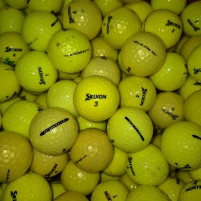 100 pelotas de golf amarillas Srixon Mix 3A usadas (Z-Star, sensación suave, Q-Star, etc.) AAA Foto 1 de 4