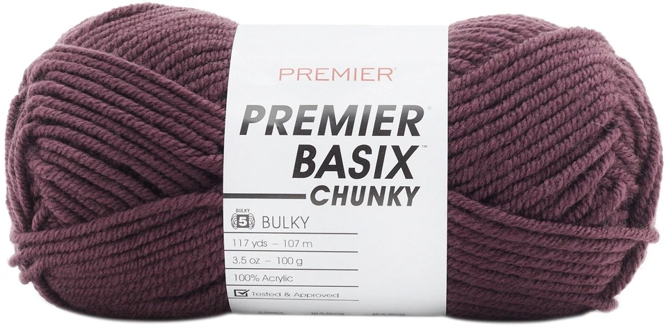 Premier Basix Chunky Yarn-Plum - 3 包 — 第 1/1 张图片