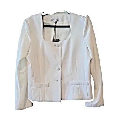 Blazer Preston & York Nuevo con Etiquetas Talla 14 Blanco Cuello Cuadrado Foto 1 de 4