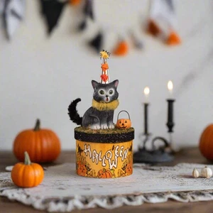 Bethany Lowe Halloween Cecil gatto su scatola TL4355 - Foto 1 di 6