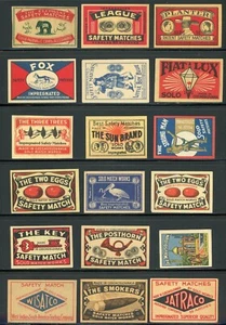 ¡LOTE DE 18 ETIQUETAS PUBLICITARIAS MATCHBOX VINTAGE CHECOSLOVAQUIA!! TT48 - Imagen 1 de 1
