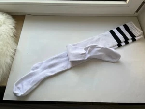 Overknee socken strümpfe weiß schwarz streifen neu - Bild 1 von 1
