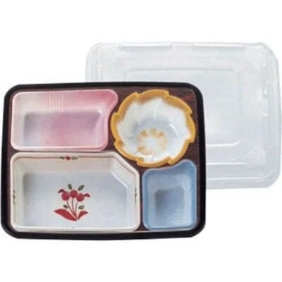 Disposable Colorful Japanese Bento Box, Lunch Box 50 set 204 × 176 × 42 mm - Image 1 of 3