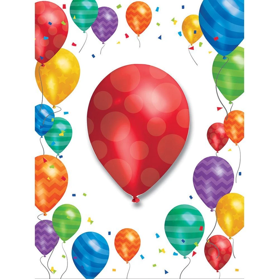 Balloon Blast 8 Ct Invitations with attachment Party - Image 1 of 1
