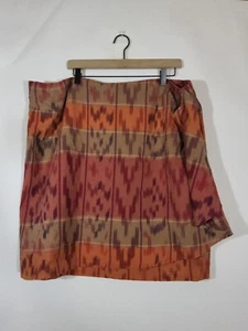 Ralph Lauren Women's Geometric Print Cotton-Linen Wrap Skirt, Size 20W - Picture 1 of 4